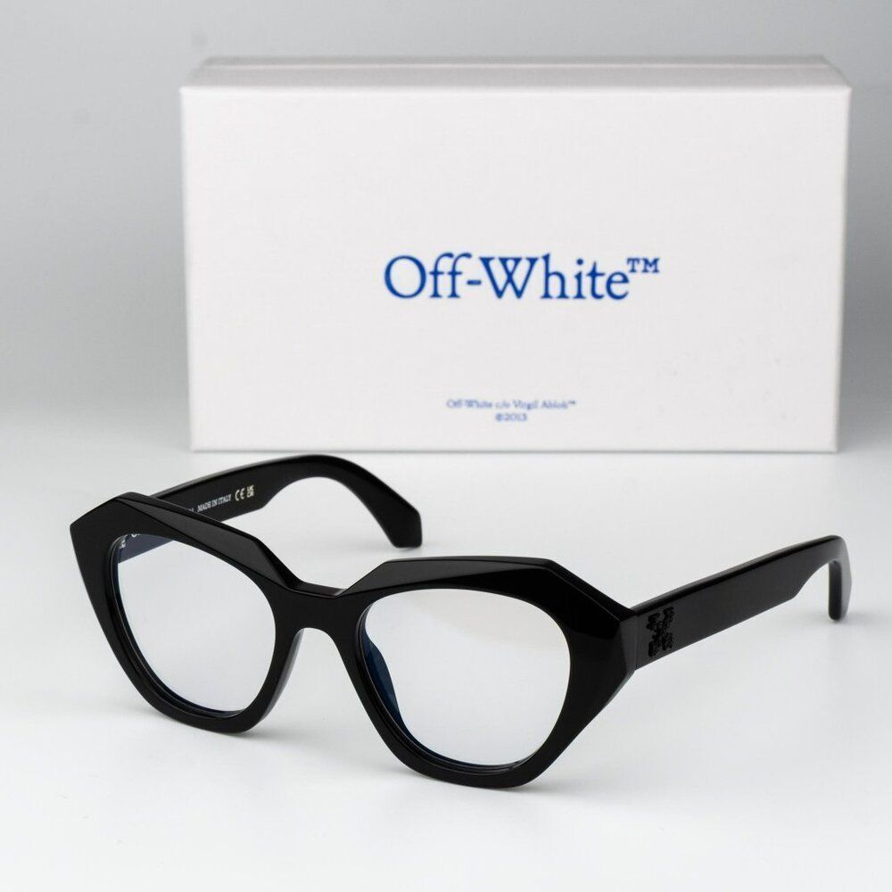 Off-White STYLE 43  Men Eyeglasses Black Cat Eye OERJ043 1000 NEW AUTHENTIC